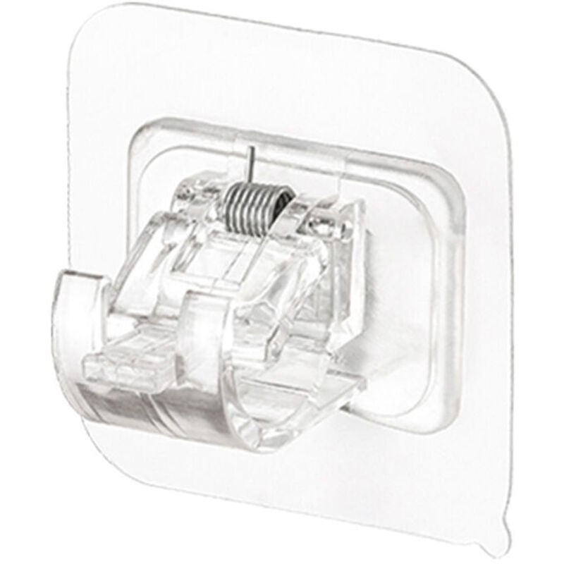 foto del prodotto odipie - confezione da 8 supporti per aste per tende senza foratura. ganci autoadesivi per aste per tende, trasparenti, 66 cm