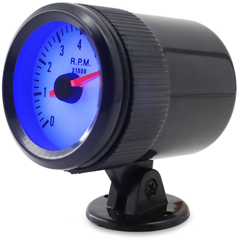 foto del prodotto odipie contagiri con staffa nera per auto 2 52mm 0 8000 giri min luce led blu nero nero