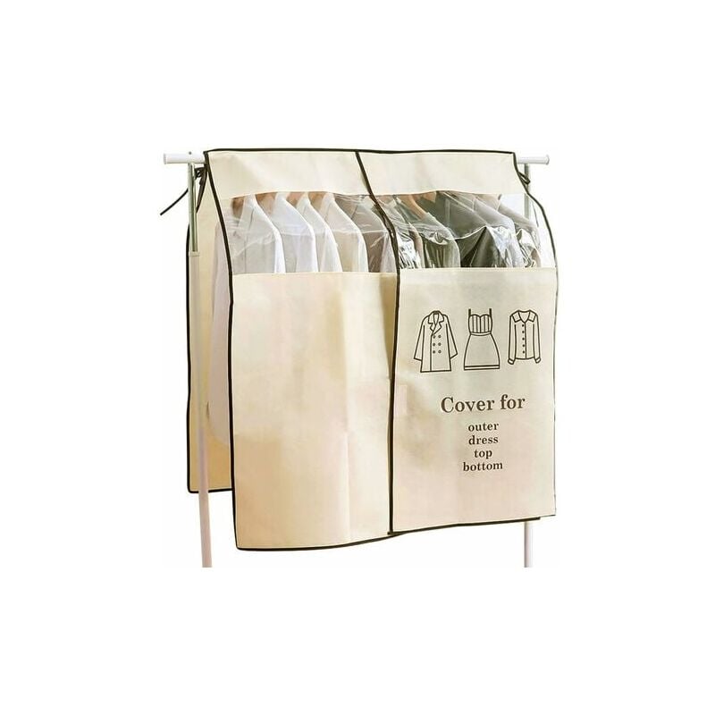 foto del prodotto odipie copertura appendiabiti 90 110 cm beige copriabiti antipolvere copertura polvere e all umidit copertura appendiabiti con design della
