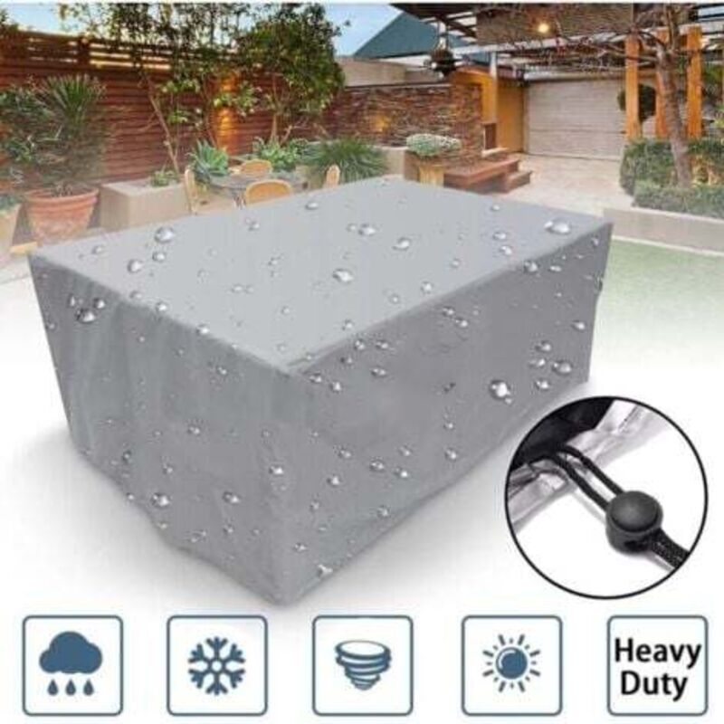 foto del prodotto odipie copertura rettangolare per mobili da giardino, in poliestere, impermeabile, antipolvere, anti uv, per sedie o tavoli da giardino