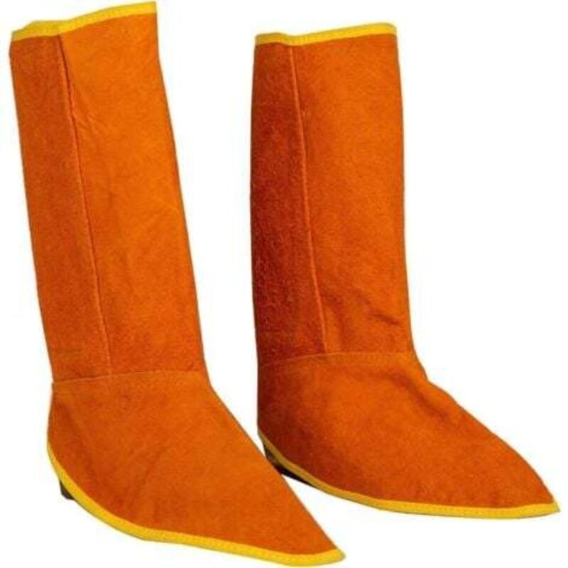 foto del prodotto odipie coppia di copriscarpe ignifughi in pelle bovina, ghette protettive per scarpe da saldatore, protezione per i piedi del saldatore, protezione