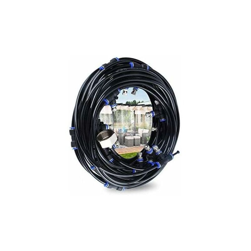 foto del prodotto odipie ct nebulizzatore per esterni, nebulizzatore per terrazza da 10 m con 9 ugelli nebulizzati 1 ugello di ricambio 1 utensile per tagliare