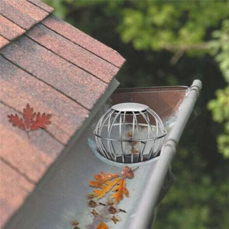 foto del prodotto odipie filtro a sfera per protezione grondaie, rete filtrante per tetto esterno in acciaio inossidabile, argento 50 