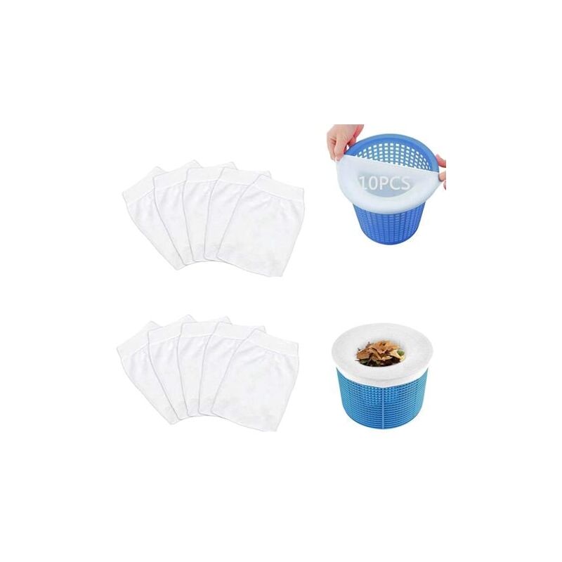 foto del prodotto odipie filtro per piscina, 10 calzini bianchi per catturare le foglie e mantenere pulita la piscina.