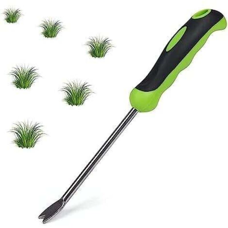 foto del prodotto odipie forca per diserbo manuale da 33 cm, forca per erba, acciaio inossidabile con manico, attrezzo da giardinaggio per scavare, diserbare e