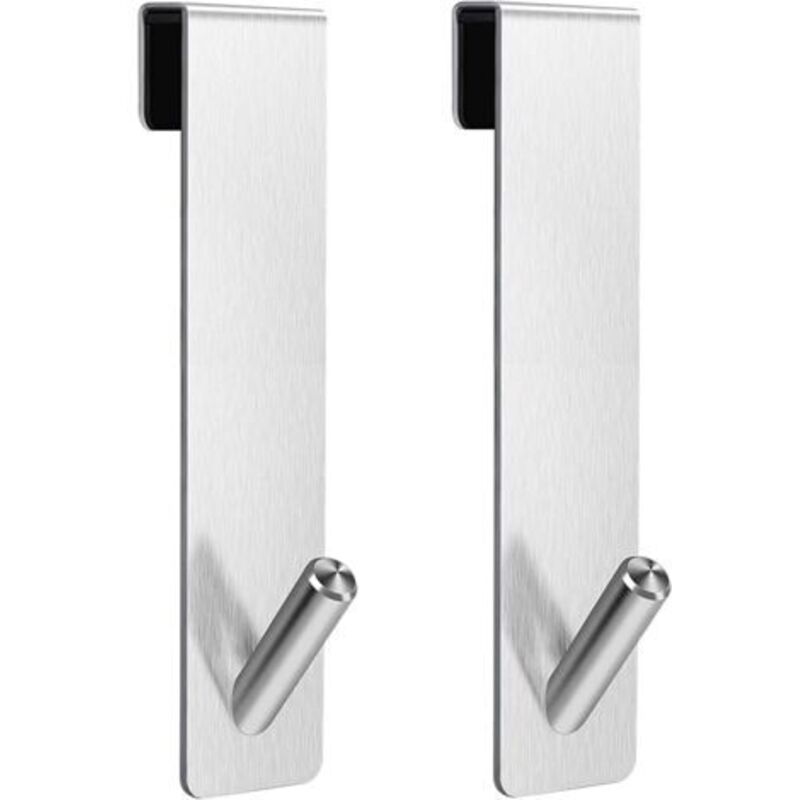 foto del prodotto odipie ganci per porta doccia 2 pezzi ganci per asciugamani senza diamanti, ganci per porta doccia in vetro senza cornice argento 7 pollici 