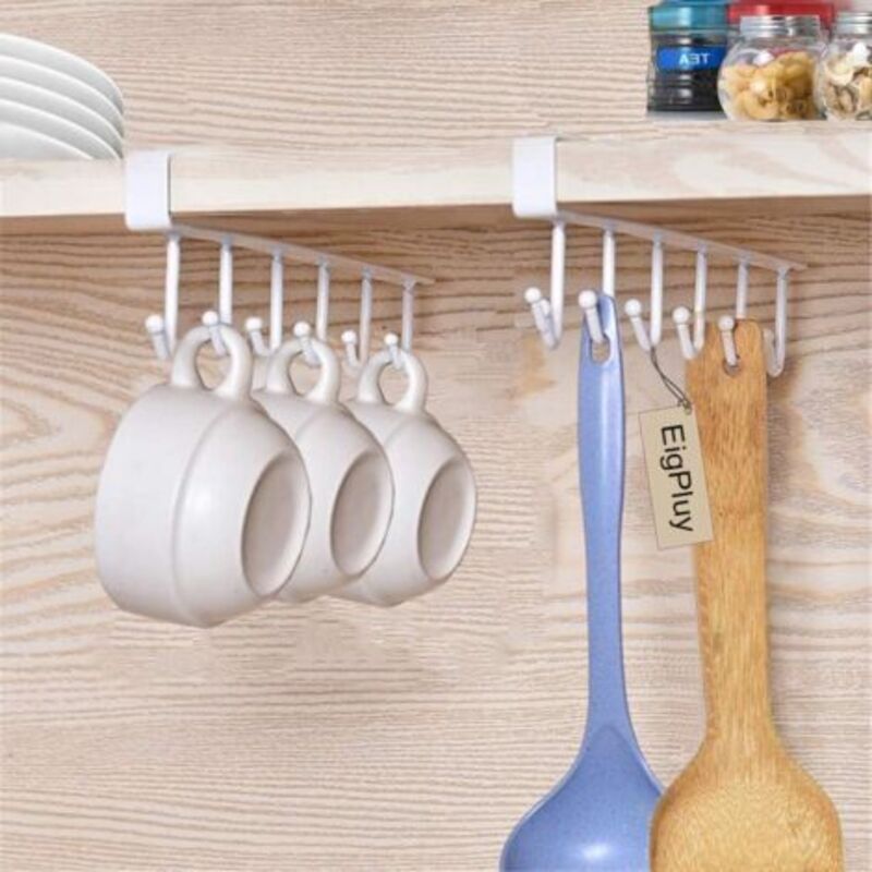 foto del prodotto odipie ganci portaoggetti per tazze, bicchieri da vino, tazze, utensili da cucina, cravatte, cinture e sciarpe, ganci sottopensile, senza foratura,