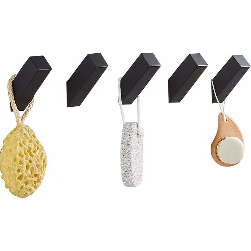 foto del prodotto odipie gancio da parete, bagno per accappatoi, portasciugamani, cappelli, accessorio da bagno in acciaio inossidabile nero spazzolato opaco, nero,