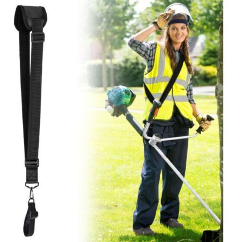 foto del prodotto odipie imbracatura per decespugliatore con spallacci regolabili, tracolla universale professionale in nylon per decespugliatore, tagliabordi nero 
