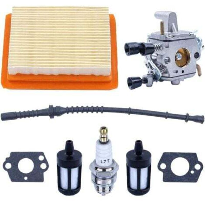 foto del prodotto odipie kit carburatore per decespugliatore stihl fs120 fs200 fs020 fs202 fs250 fs300 fs350, guarnizione filtro aria e filtro carburante tubo