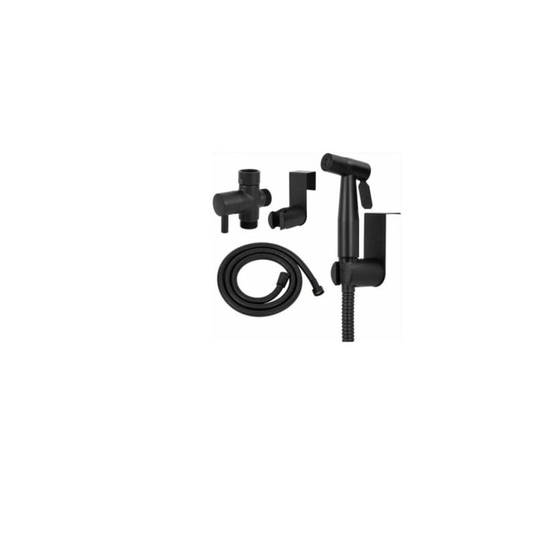 foto del prodotto odipie kit completo per doccetta per wc nero, kit doccetta per wc, spruzzatore per igiene personale quotidiana, doccetta per wc con tubo