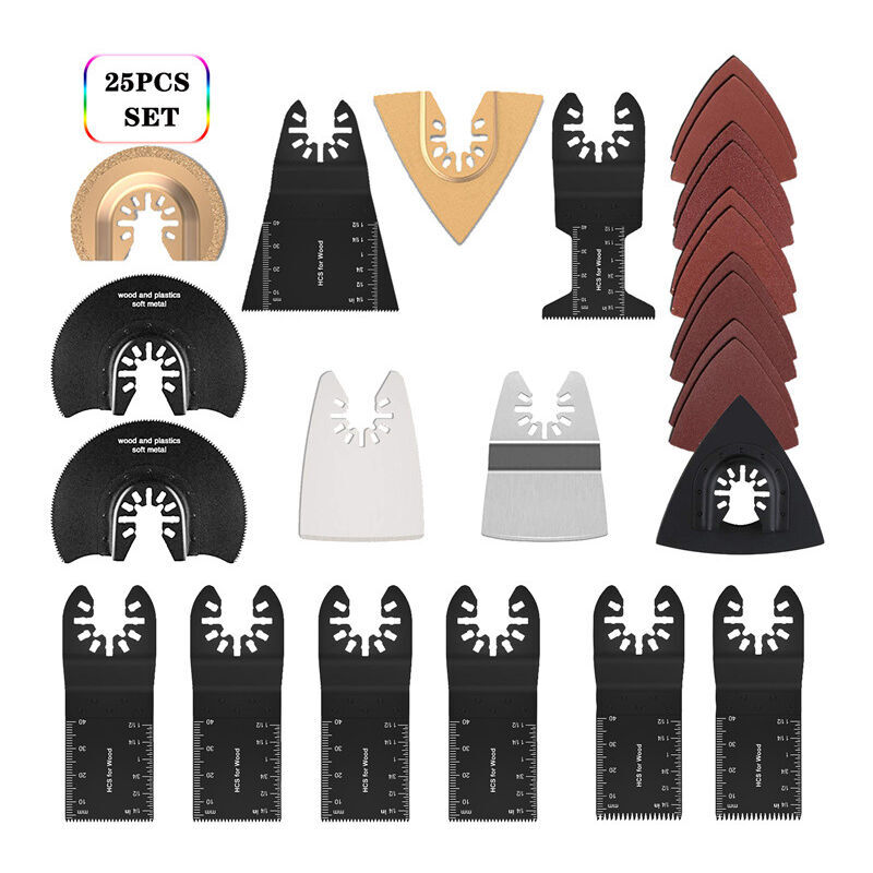 foto del prodotto odipie kit di accessori per lame per sega multiutensile, 25 pezzi accessori multiutensile oscillante lama per sega universale per fein multimaster,