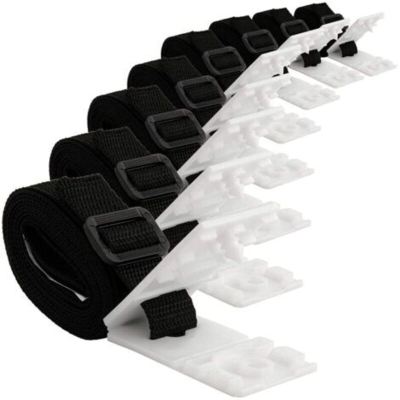 foto del prodotto odipie kit di fissaggio per avvolgicavo per copertura solare per piscina con 8 cinghie adesive in nylon e linguette, 8 piastre per cavi, 8 fibbie