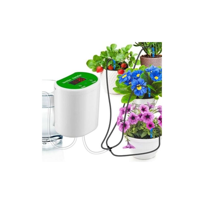 foto del prodotto odipie kit di irrigazione a goccia automatica, sistema di irrigazione automatico per piante da interno, kit di irrigazione fai da te con ricarica