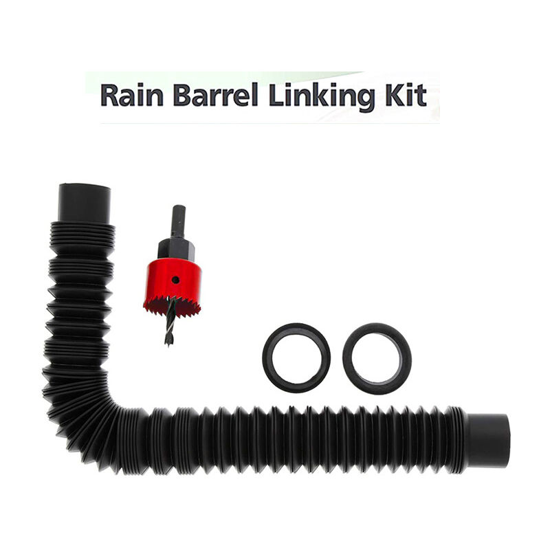 foto del prodotto odipie kit di troppopieno per barili di pioggia questo kit di collegamento per barili di pioggia si estende fino a 1,5 metri e forma