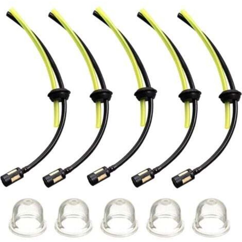 foto del prodotto odipie kit tubo flessibile per carburante da 5 pezzi con filtro e pompe di adescamento carburante, lunghezza 27,5 cm per decespugliatore, tosaerba,