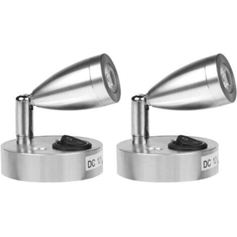 foto del prodotto odipie lampada da campeggio per auto 2x 3w 12v, luce di lettura a led per barca, roulotte, auto, con interruttore, luce bianca calda, 3000k, 220lm,