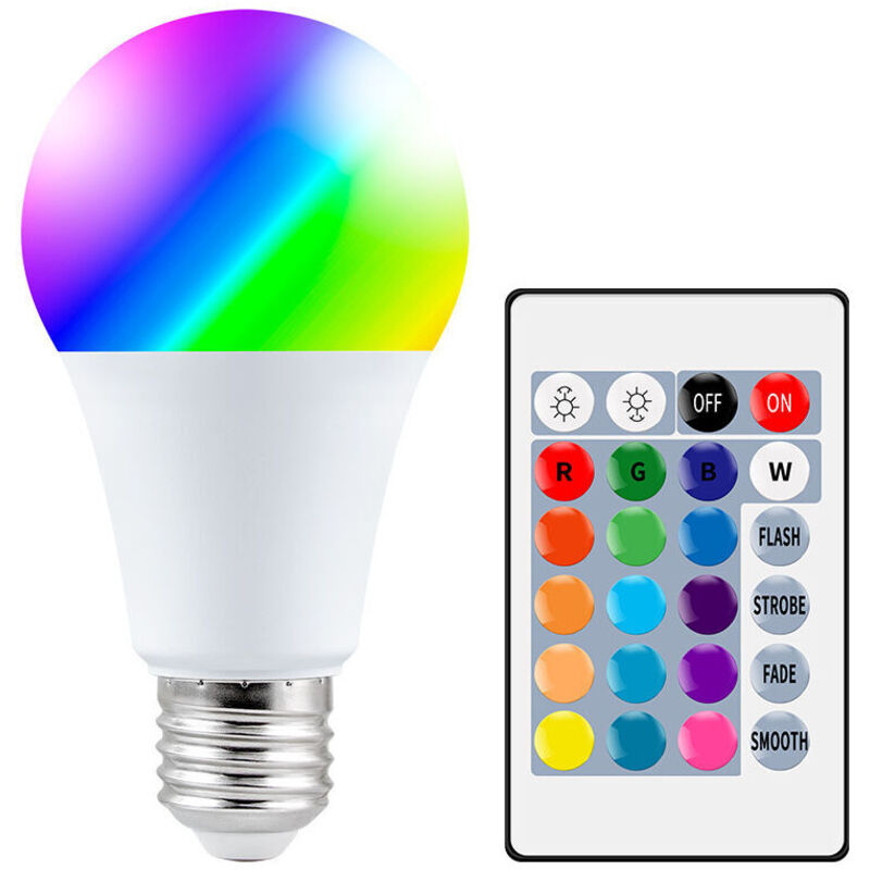 foto del prodotto odipie - lampadine led a colori, lampadina led rgbw e27 da 10w con telecomando, funzione di memoria e timer, 12 colori e 7 livelli di luminosità,