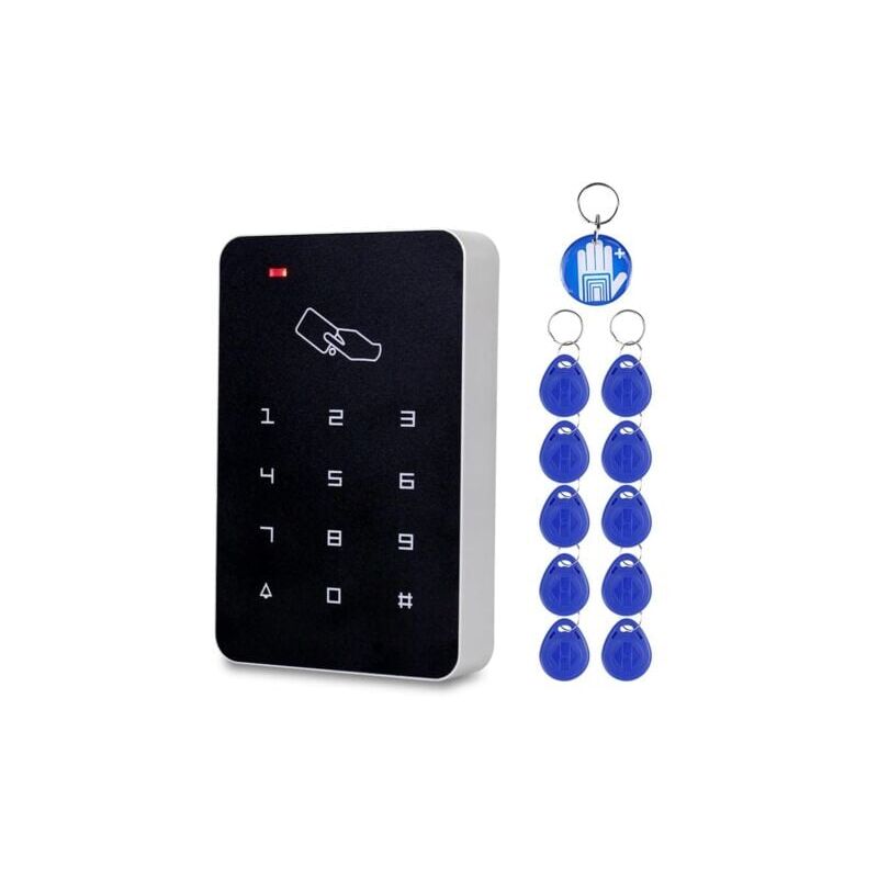 foto del prodotto odipie lettore di schede di controllo accessi autonomo rfid con tastiera 10 chiavi tk4100 per sistema di sicurezza per casa appartamento fabbrica