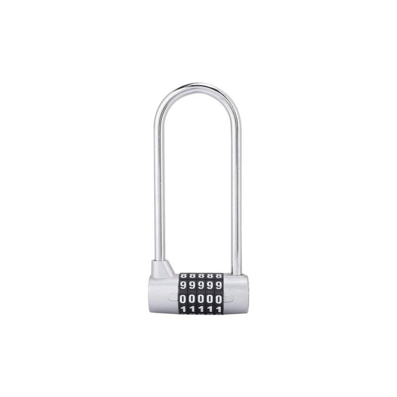 foto del prodotto odipie lucchetto in lega con combinazione a 5 cifre, lucchetto con codice di sicurezza a forma di u, lucchetto per porta di armadietto extra lungo,