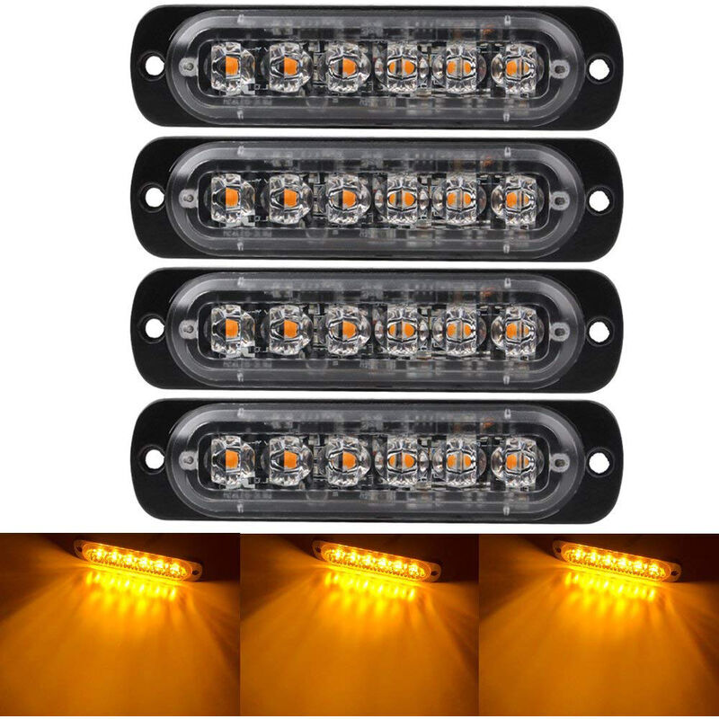 foto del prodotto odipie luci di emergenza per veicoli, luci di emergenza per camion, luci stroboscopiche, 6 led a montaggio superficiale impermeabili