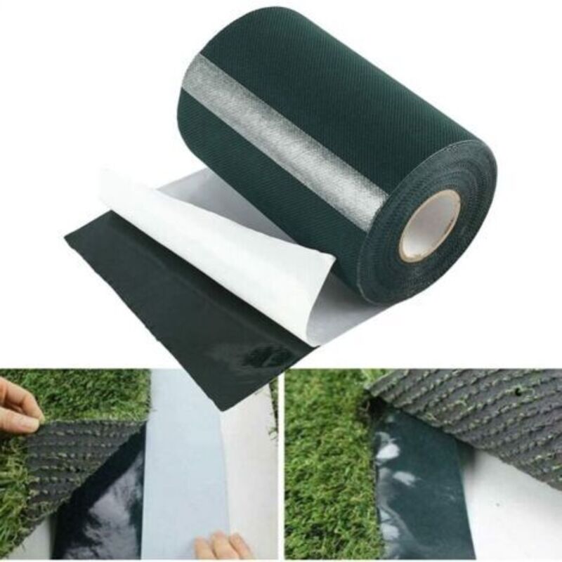 foto del prodotto odipie nastro adesivo per prato da 15 m x 15 cm nastro per moquette nastro per cuciture in erba artificiale nastro per moquette per prato nastro di