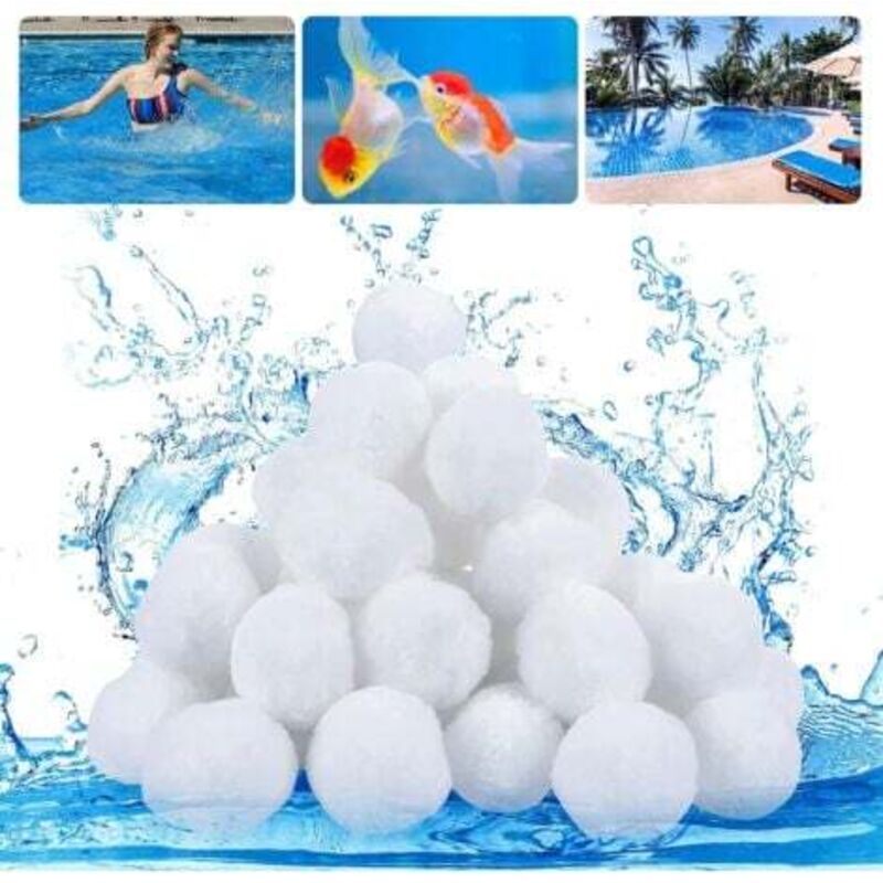 foto del prodotto odipie palline filtranti per piscina da 1000 g palline filtranti equivalenti a 36 kg di filtro a sabbia, palline filtranti riutilizzabili, palline