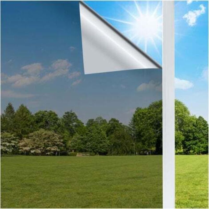 foto del prodotto odipie pellicola per finestre a specchio unidirezionale protegge la privacy, anti sbirciatine, controllo della temperatura, riflettente, adatta per