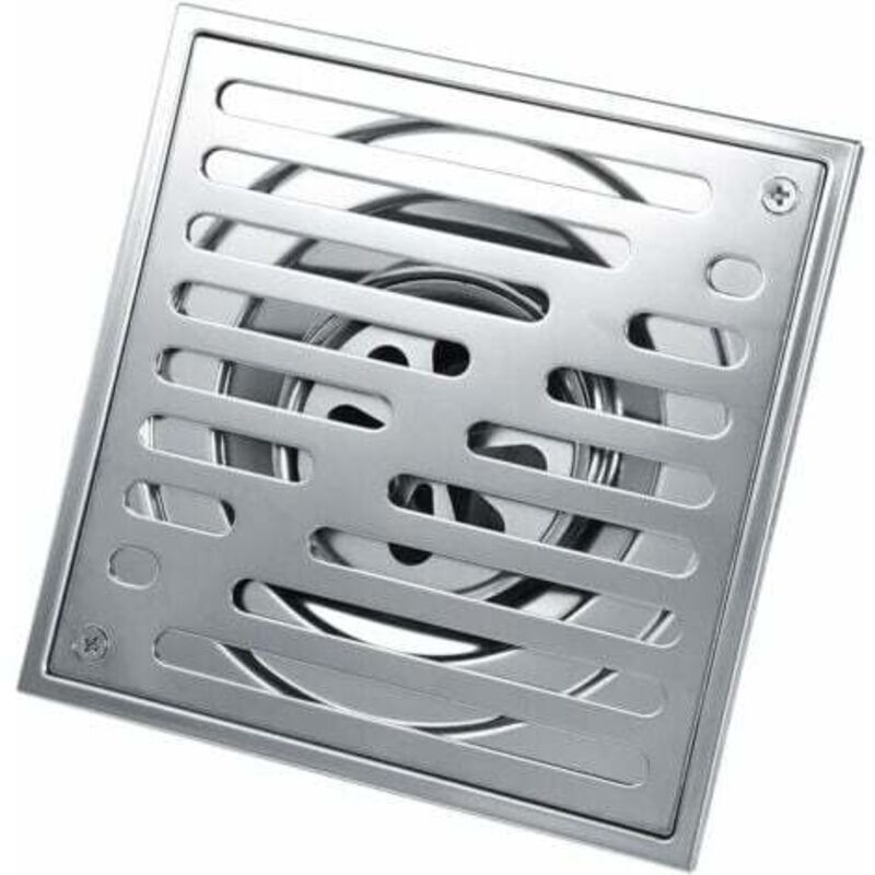 foto del prodotto odipie piletta di scarico per bagno quadrata in acciaio inox antiodore, scarico per doccia, di grosso calibro 150 x 150 mm 