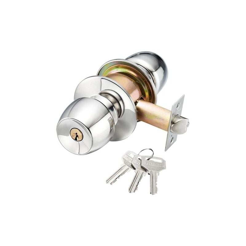 foto del prodotto odipie pomolo per porta con chiave, pomolo per porta interna e pomolo per porta bagno, pomolo per porta in acciaio satinato misura catenaccio 70