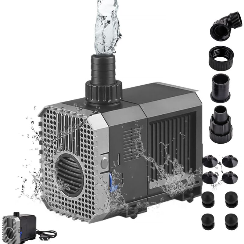 foto del prodotto odipie pompa di alimentazione pompa sommergibile per acquario mini pompa per acquario pompa per stagno 3000l h pompa sommergibile da 55w pompa per