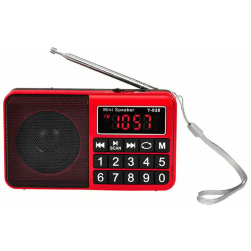 foto del prodotto odipie radio portatile fm am mw sw usb micro sd mp3, stazione radio con pulsanti grandi e grande schermo, radio portatile ricaricabile da 800 mah