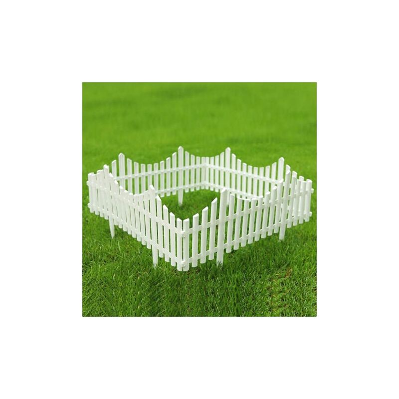 foto del prodotto odipie recinzione da giardino bianca, bordure in plastica bianca per erba prato, pannelli per percorsi paesaggistici, confezione da 4 pezzi