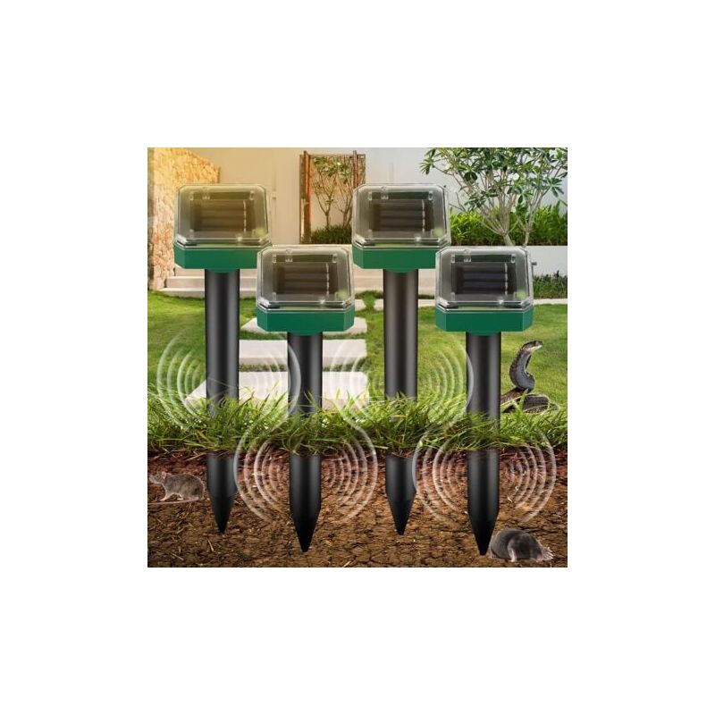 foto del prodotto odipie repellente per animali ad ultrasuoni da 4 pezzi repellente per roditori ad ultrasuoni solare ip65 repellente per animali da giardino solare