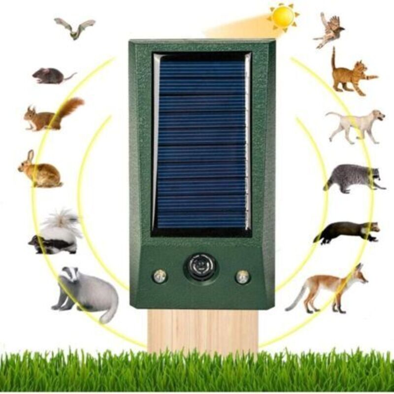 foto del prodotto odipie repellente per animali ad ultrasuoni, repellente solare per conigli e repellente solare per animali possono tenere lontani cervi, uccelli e