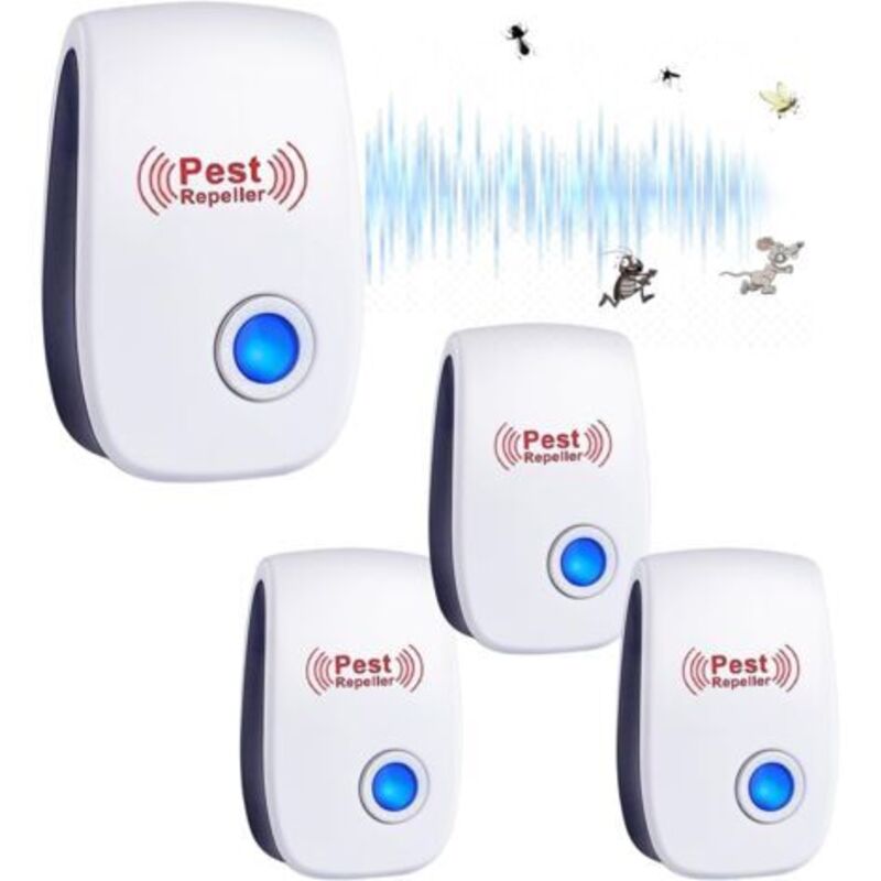 foto del prodotto odipie repellente per zanzare a ultrasuoni, confezione da 4, repellente elettronico per interni e repellente per zanzare a ultrasuoni per insetti,