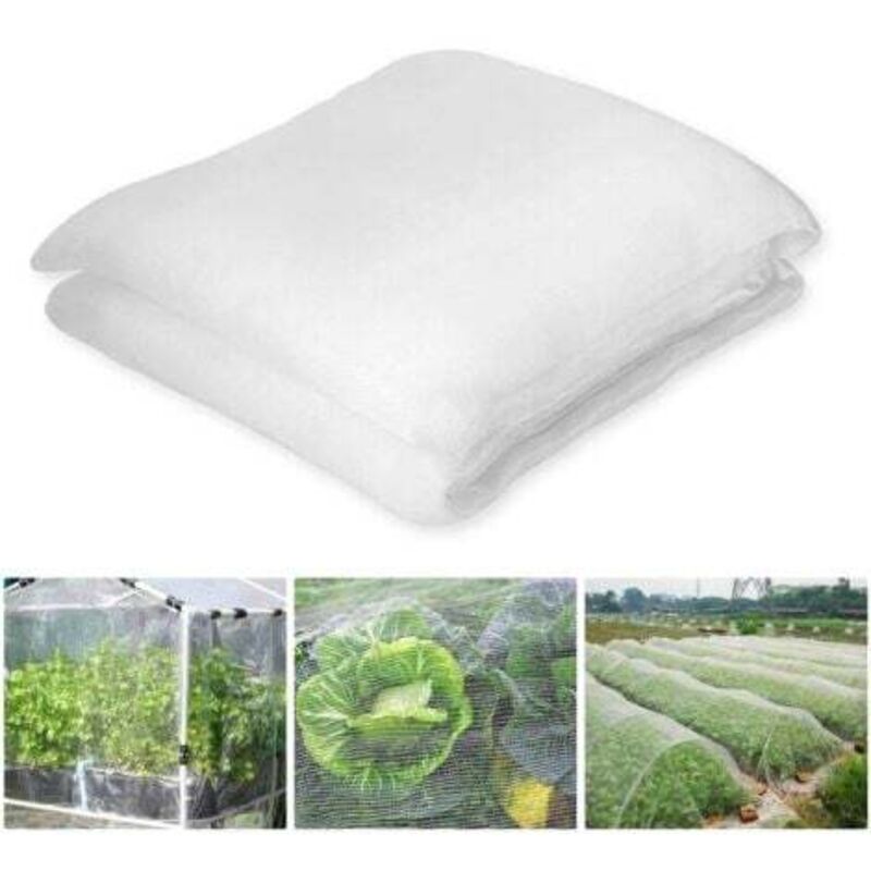 foto del prodotto odipie rete anti insetti bianca 3 x 6 m per orto, rete di protezione per orto, rete da giardino adatta per proteggere piante, fiori, ortaggi e
