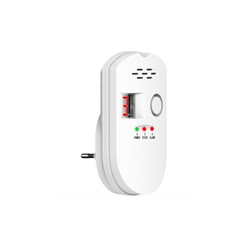 foto del prodotto odipie rilevatore di gas 85 db gas di citt gas naturale gpl propano allarmi gas gpl allarme gas plug in con allarme luce lampeggiante e display