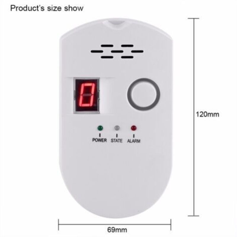 foto del prodotto odipie rilevatore di gas, rilevatore di perdite di gpl gas naturale gas di carbonio, monitor con sensore plug in bianco 