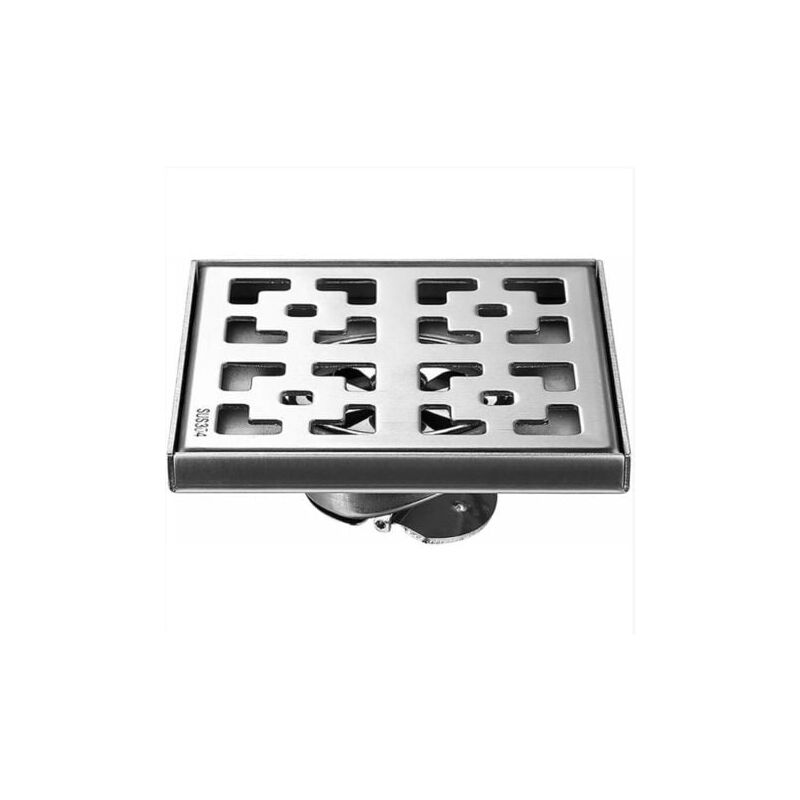 foto del prodotto odipie scarico per doccia scarico per doccia quadrato in acciaio inossidabile con scarico anti intasamento di grande calibro 15x15 cm