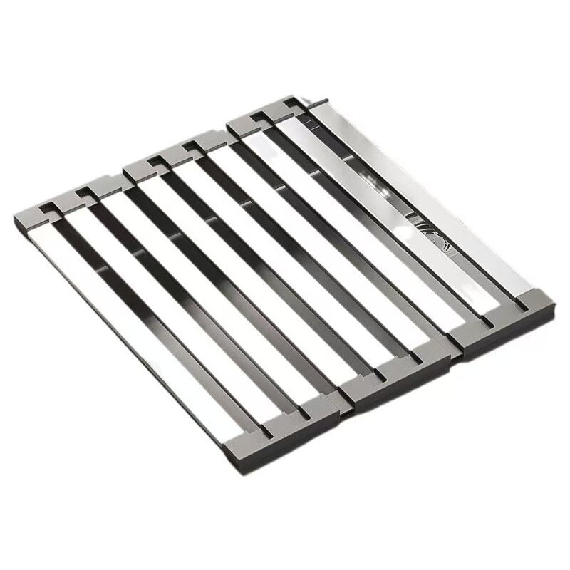 foto del prodotto odipie scolapiatti pieghevole grande, acciaio inossidabile, lavabile in lavastoviglie, anticorrosione, 35 x 32,5 cm, acciaio inossidabile