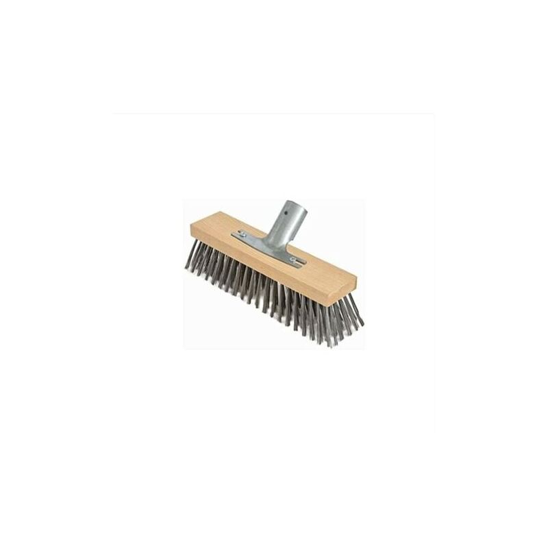 foto del prodotto odipie scopa in acciaio monopezzo con supporto per manico in metallo testa di scopa faggio premium 20 cm