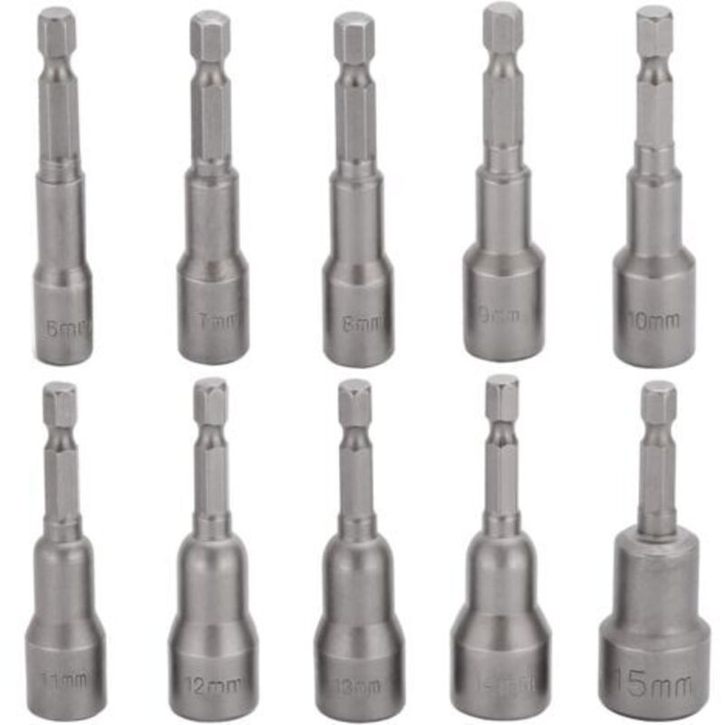 foto del prodotto odipie set di 10 punte per avvitatore a percussione da 6 15 mm, set di punte esagonali magnetiche, set di punte per trapano magnetiche, set di