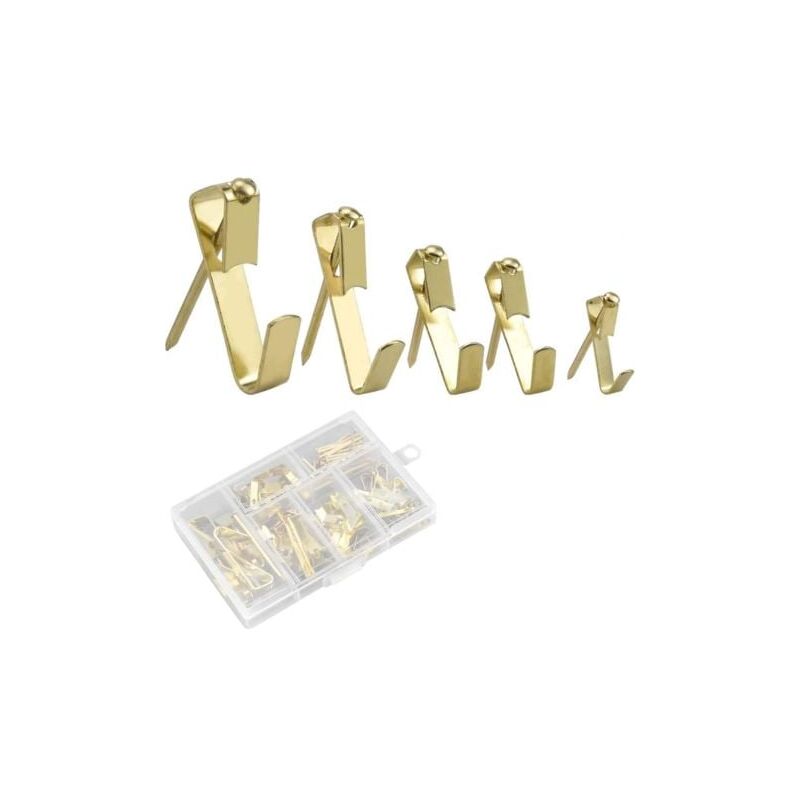 foto del prodotto odipie set di 130 ganci da parete in metallo, set di ganci per quadri con chiodi, kit di ganci per porte, appendiabiti per quadri