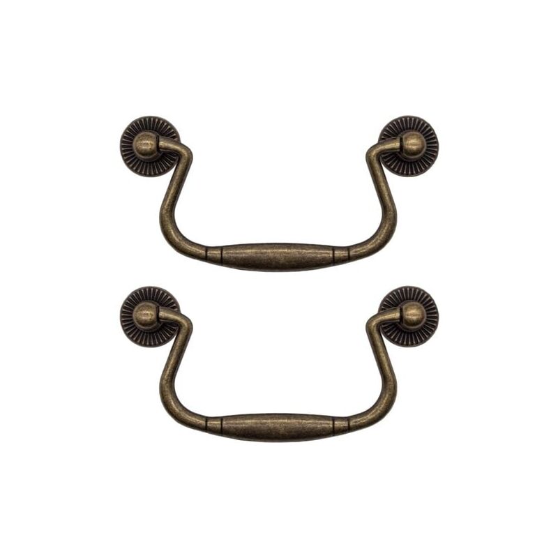 foto del prodotto odipie set di 2 maniglie per cassetti pieghevoli in ferro color bronzo antico per ante di armadi, cassettiere, cucine, credenze, ecc. stile vintage