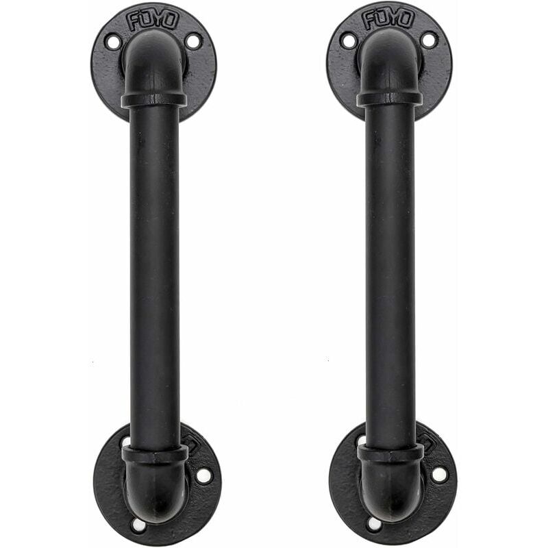 foto del prodotto odipie set di 2 maniglie per porte a tubo industriale da 30 cm nere