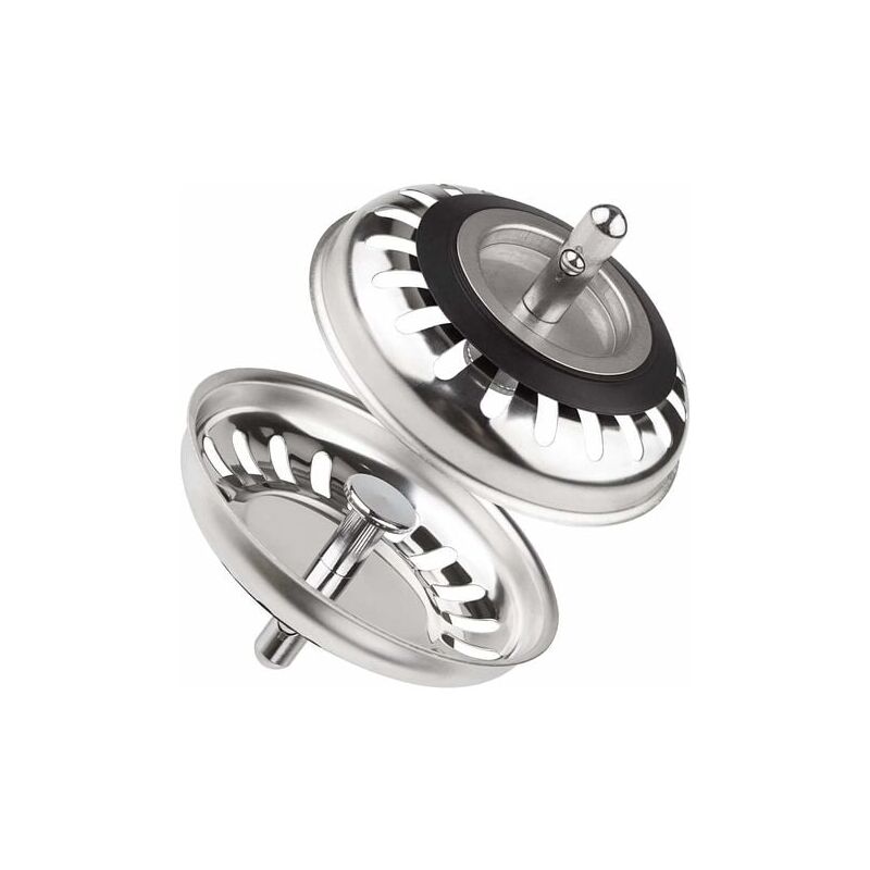 foto del prodotto odipie set di 2 tappo per lavello da cucina inox, filtro universale per lavello da cucina 79,3 mm, tappo di scarico per lavello in acciaio