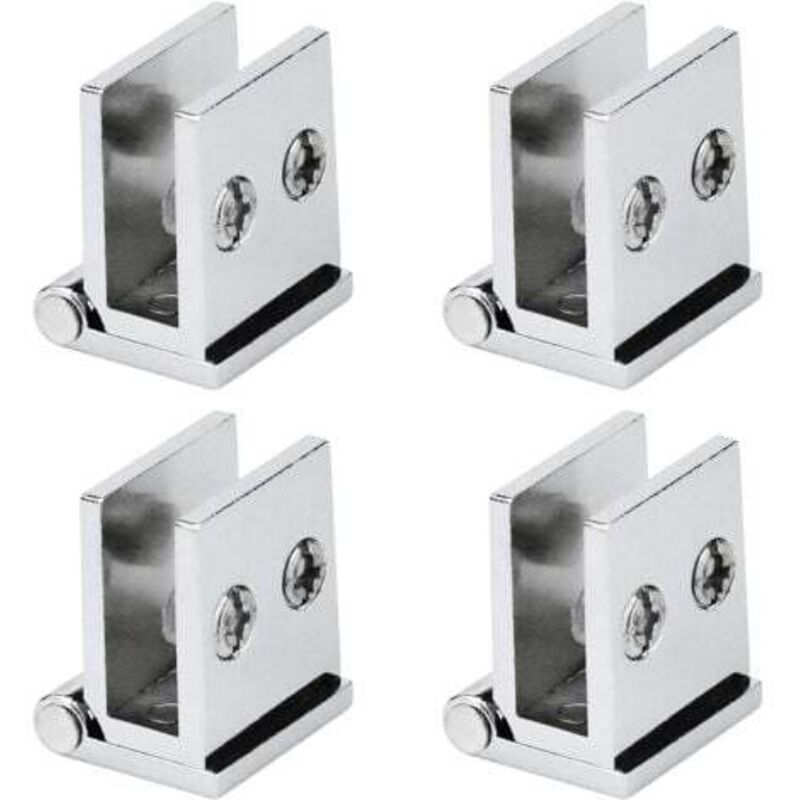 foto del prodotto odipie set di 4 cerniere per porte in vetro, angolo di apertura 0 , cerniere per mobili da cucina, vetrine e box doccia, per vetri di spessore 5 mm.