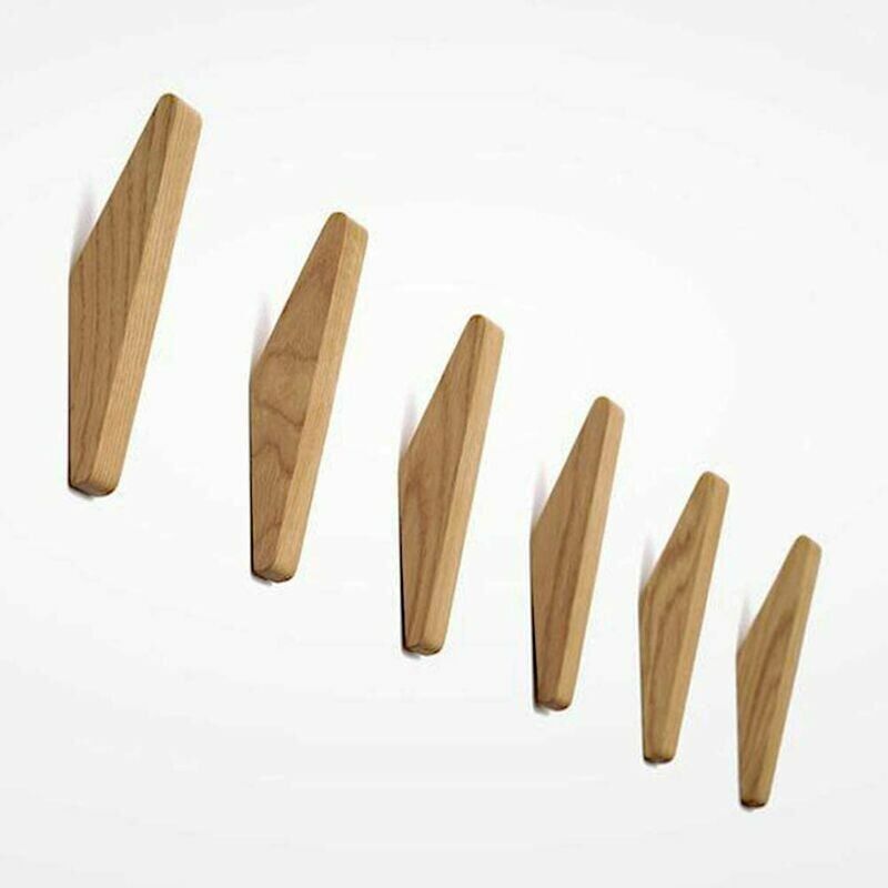 foto del prodotto odipie set di 6 ganci appendiabiti vintage in legno, ganci appendiabiti in legno, portata 5 kg, ganci appendiabiti da parete, ganci appendiabiti,