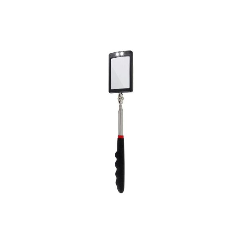 foto del prodotto odipie specchio telescopico led ultrasottile batteria inclusa molto nitido estensibile fino a 88 cm doppio snodo sferico maniglia